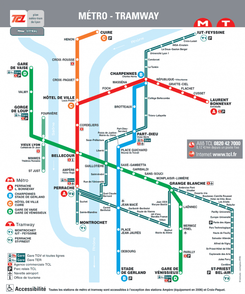 Plan du métro de Lyon