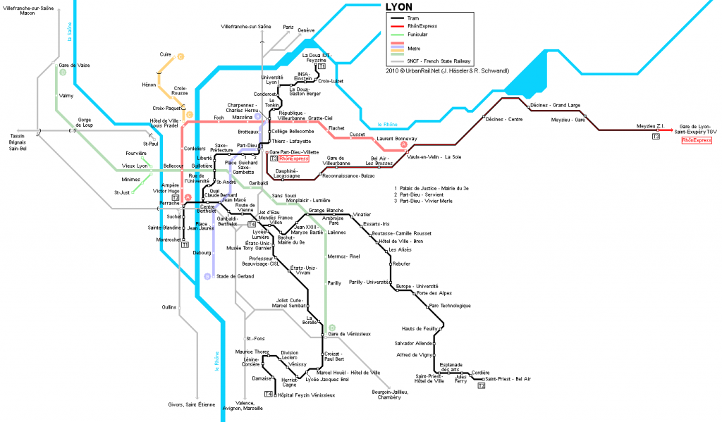 Plan du Tramway de Lyon